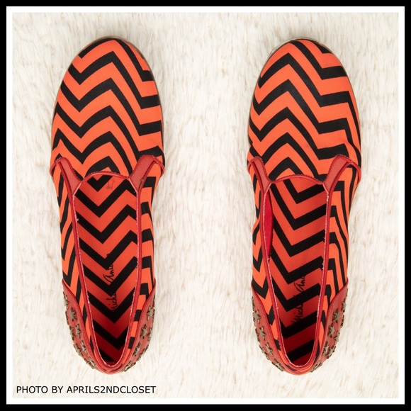 SLIP ON FLATS OXFORD BLACK PRINT STUD SNEAKERS - Picture 14 of 16